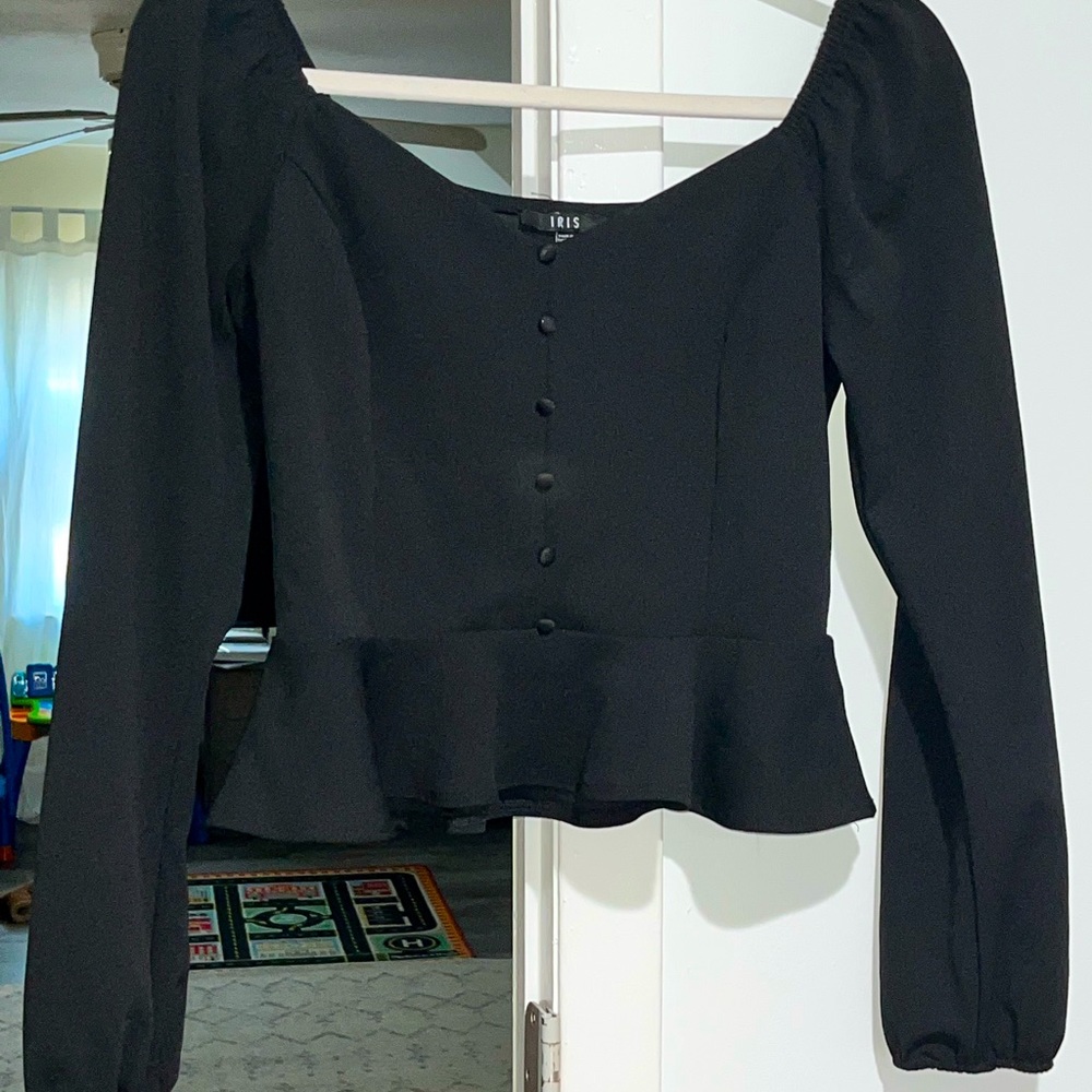 Black Crop Top , Worn Once , Size Medium